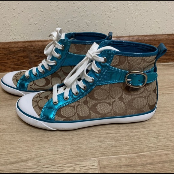 Coach Shoes - Coach | high tops with teal detail